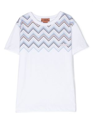 Missoni Kids zigzag-print cotton T-shirt - White
