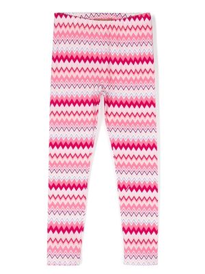 Missoni Kids zigzag-print leggings - Pink