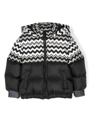 Missoni Kids zigzag-print puffer jacket - Black