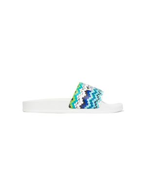 Missoni Kids zigzag-print slides - Blue