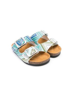 Missoni Kids zigzag-print slip-on sandals - Green