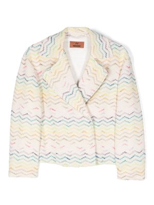 Missoni Kids zigzag-woven blazer - White