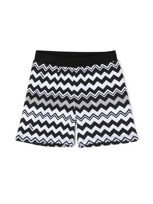 Missoni Kids zigzag-woven cotton shorts - Black