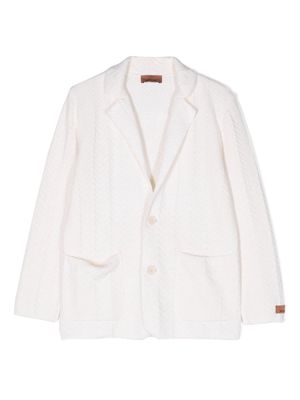 Missoni Kids zigzag-woven single-breasted blazer - Neutrals