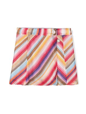 Missoni Kids zigzag wraparound skirt - Yellow