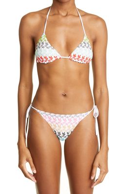 Missoni Knit Lace Two-Piece Swimsuit in Multicolor