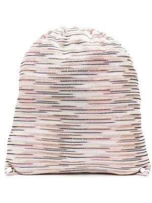 MISSONI knitted drawstring backpack - Neutrals
