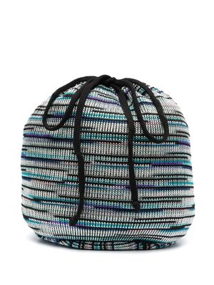 MISSONI knitted drawstring bucket bag - Blue