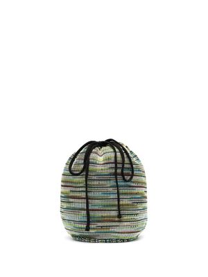 MISSONI knitted drawstring bucket bag - Green