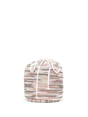 MISSONI knitted drawstring bucket bag - Neutrals