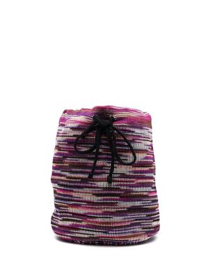 Missoni knitted drawstring bucket bag - Pink