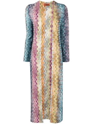 Missoni knitted long-sleeved cardi-coat - Blue