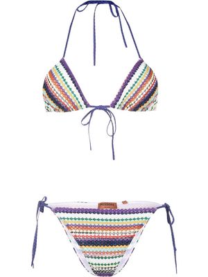 Missoni knitted triangle-cup bikini - Purple