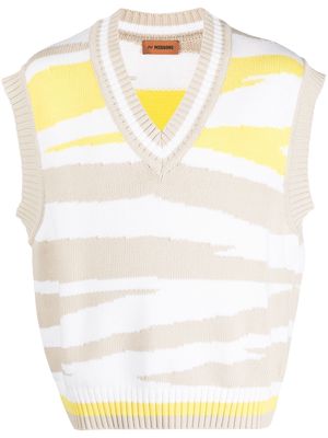 Missoni knitted zebra-print vest - White