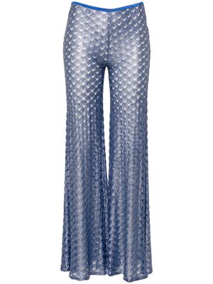 Missoni lace-effect flared trousers - Blue