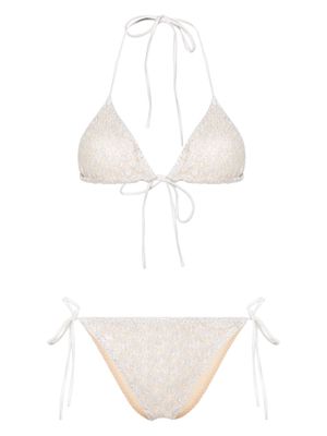 Missoni lace-effect lurex triangle bikini - White