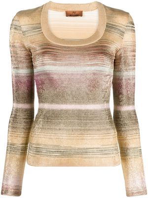 Missoni lamé-effect striped jumper - Gold