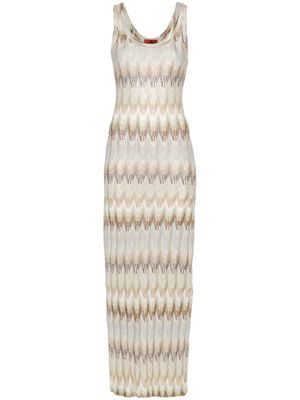 Missoni lamé zigzag maxi dress - Neutrals