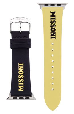 Missoni Lettering 24mm Leather Apple Watch® Watchband in Yellow