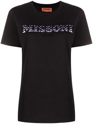 Missoni logo-embroidered cotton T-shirt - Black