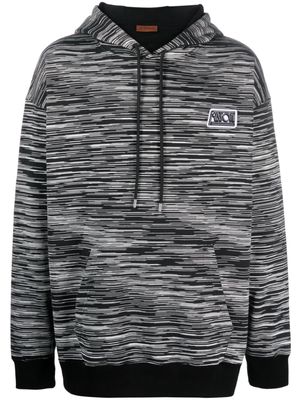 Missoni logo-embroidered striped cotton hoodie - Black