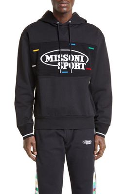 Missoni Logo Hoodie in Black With Heritage Colors