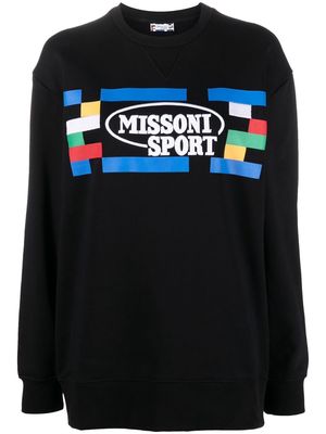 Missoni logo-print cotton sweatshirt - Black