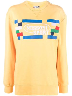 Missoni logo-print cotton sweatshirt - Yellow