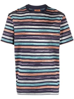 Missoni logo-print striped T-shirt - Blue