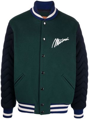 Missoni logo-print varsity jacket - Green