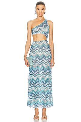 Missoni Long Cover Up Cut Out Dress in Baby Blue