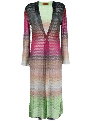 Missoni long lamé gradient-effect cardigan - Blue