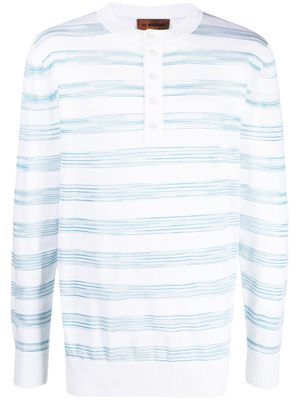 Missoni long-sleeve striped Henley top - White
