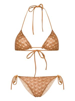 Missoni lurex knitted-overlay bikini - Brown