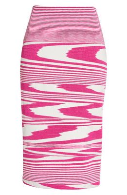 Missoni Macro Space Dyed Knit Skirt in F301U Pink And White Space Dye
