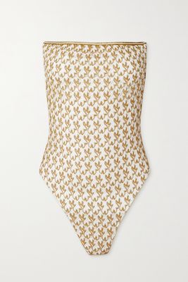 Missoni - Mare Open-back Metallic Crochet-knit Swimsuit - Gold