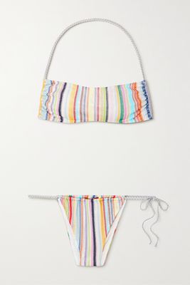 Missoni - Mare Striped Crochet-knit Halterneck Bikini - White