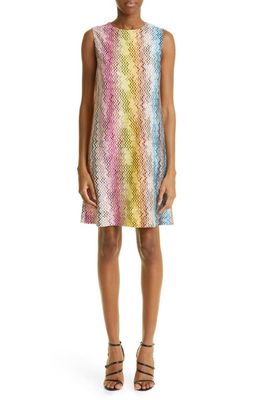 Missoni Meander Stripe Sleeveless Knit Shift Dress in Resort Soft Multicolor