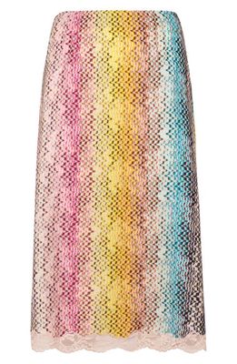 Missoni Meander Vertical Stripe Knit Skirt in Resort Soft Multicolor