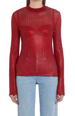 Missoni Mesh Knit Sweater in Savvy Red