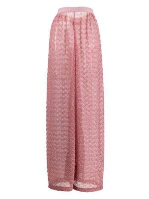 Missoni metallic-effect wide-leg beach trousers - Pink