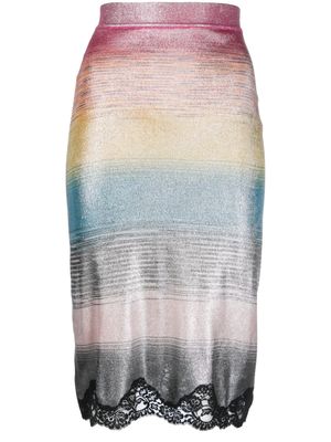 Missoni metallic-threading high-waisted skirt - Pink