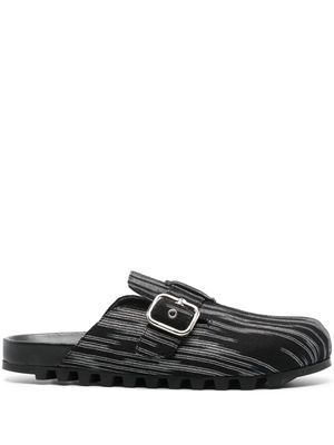 Missoni metallic-threading leather slippers - Black