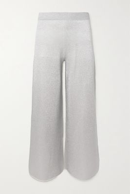 Missoni - Metallic Wool-blend High-rise Wide-leg Pants - White