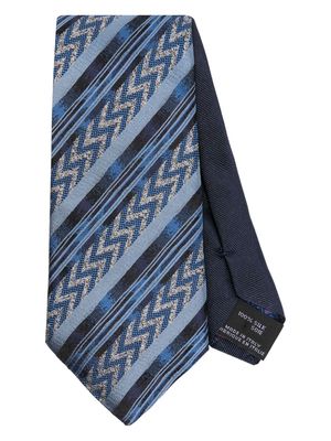 Missoni mix-pattern silk tie - Blue