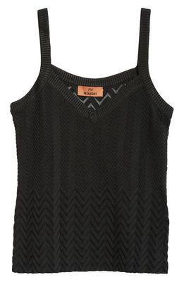 Missoni Mixed Chevron Knit Tank in Black Beauty