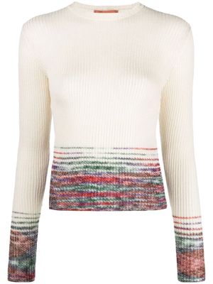 Missoni Mock Polo Neck gradient sweater - White