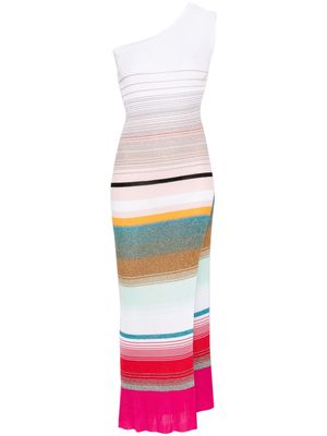 Missoni one-shoulder knitted maxi dress - White