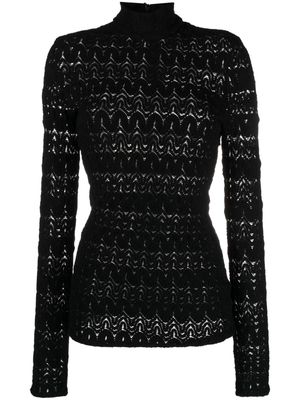 Missoni open-knit high-neck jumper - Black