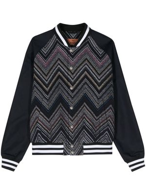 Missoni panelled-design bomber jacket - Blue